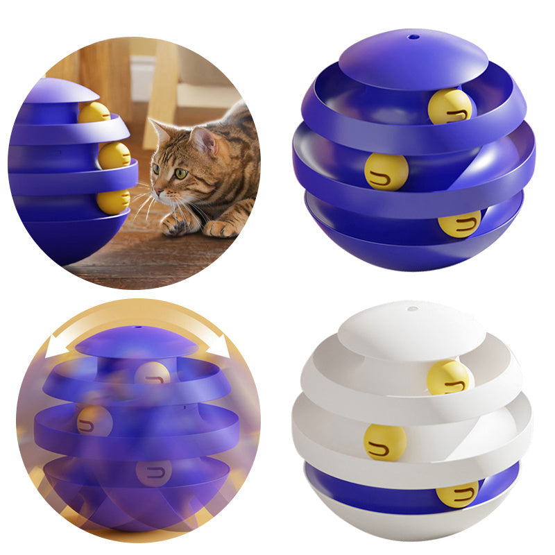 Triple-Layer Spin Tower: Cat Fun Meets Treat Play