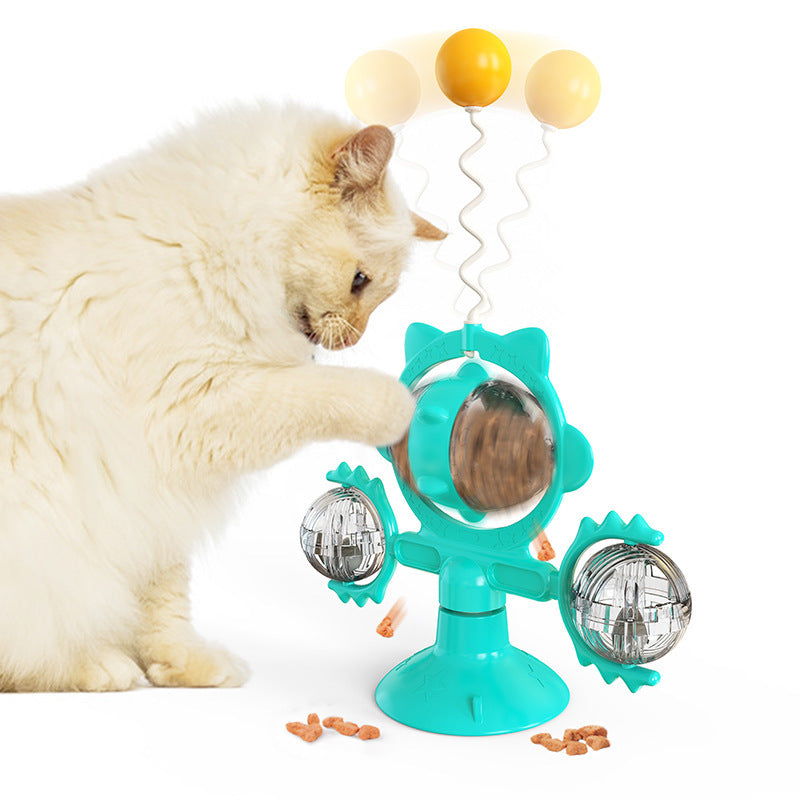 Spin & Snack: Suction Pinwheel Treat Toy for Cats