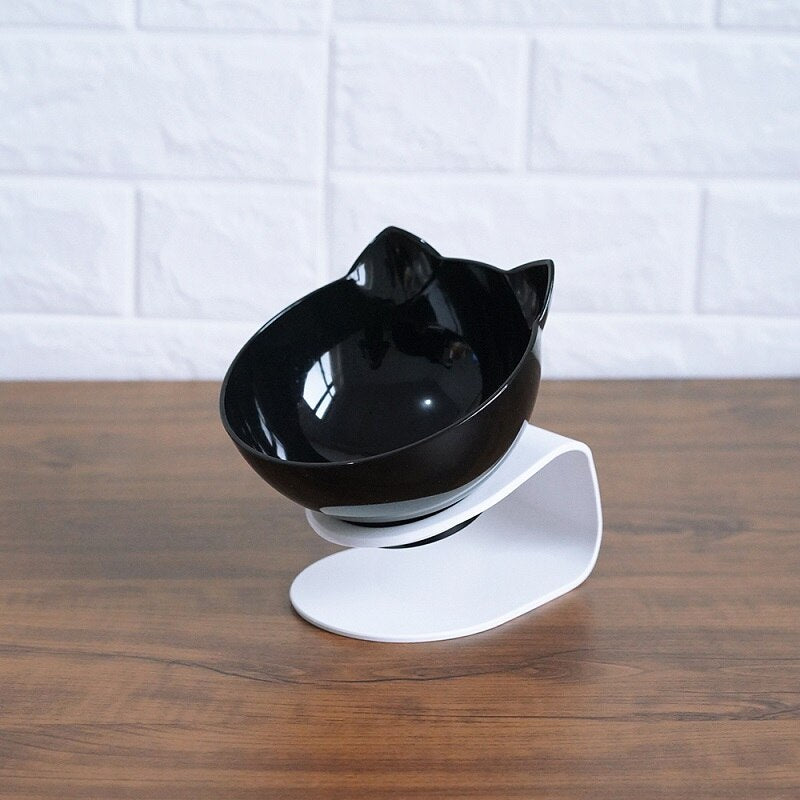 Tilted No-Slip Elevated Double Bowl – Cozier Eating for Pets