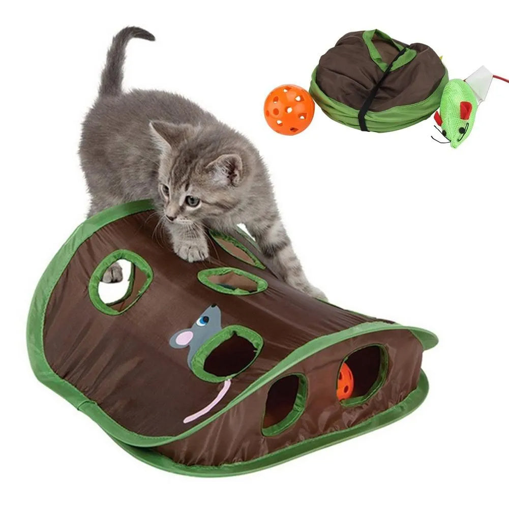 Interactive Hide & Seek Tunnel Game For Your Cat(s)