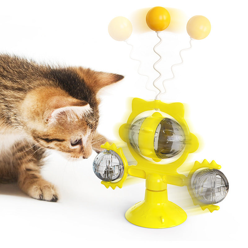 Spin & Snack: Suction Pinwheel Treat Toy for Cats