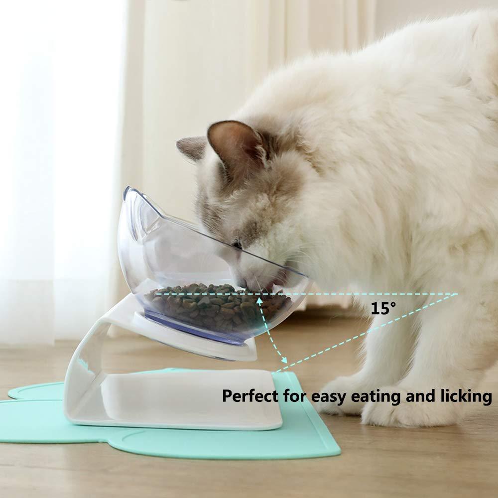 Tilted No-Slip Elevated Double Bowl – Cozier Eating for Pets