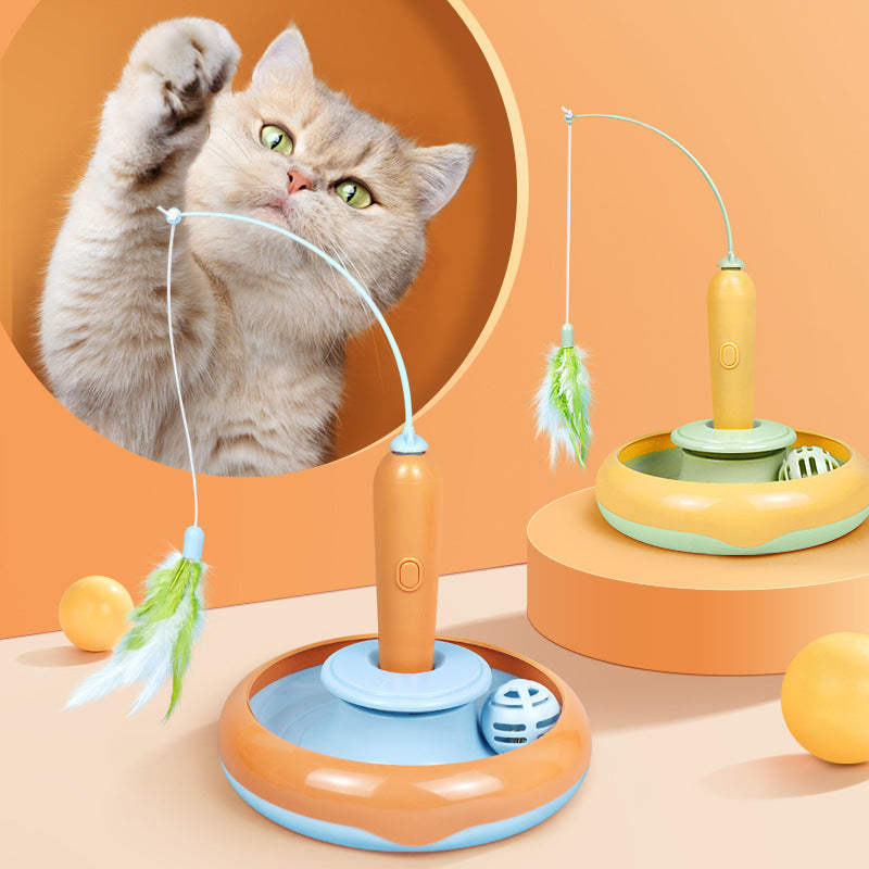 Feather & Spin: Interactive Cat Turntable for Solo Play